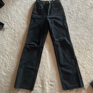 Brand new Zara high waisted distressed jeans